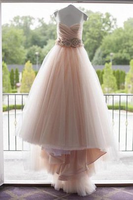 Robe de mariée romantique de mode de bal avec perle textile en tulle avec fleurs