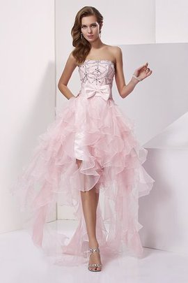 Robe fête de la rentrée de bustier avec perle ligne a en organza manche nulle