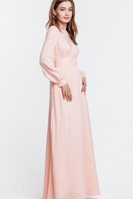 Robe mère de mariée naturel longue longueur au ras du sol avec zip avec manche longue