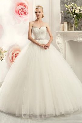 Robe de mariée naturel de col en cœur croisade de mode de bal avec perle