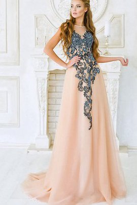 Robe de bal plissé appliques avec sans manches elevé en tulle