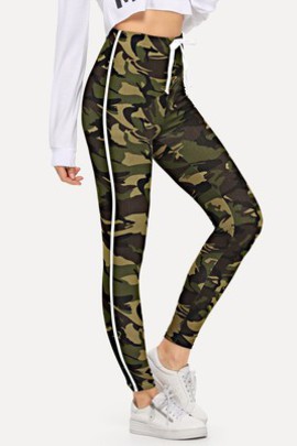 Legging et cordon imprimé militaire avec ruban