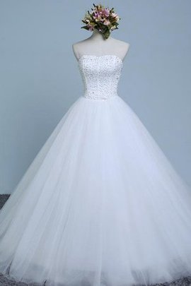 Robe de mariée naturel col en forme de cœur en organza avec lacets de mode de bal