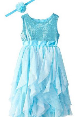 Robe de cortège enfant avec zip de lotus avec manche courte ligne a textile en tulle