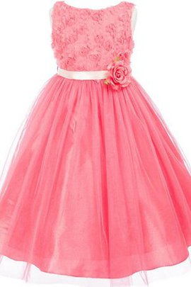 Robe de cortège enfant plissage col en bateau arrivée au cheville en tulle ruché