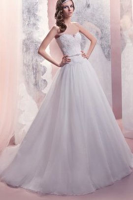 Robe de mariée naturel en organza ligne a avec sans manches longueur au ras du sol