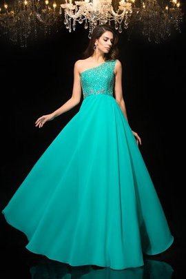 Robe de soirée de princesse manche nulle d'épaule asymétrique ligne a en chiffon