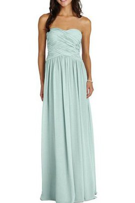 Robe demoiselle d'honneur longue a-ligne jusqu'au sol ruché de bustier