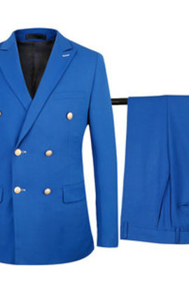 Bleu royal 2 pièces hommes taille européenne costumes de mariage pour hommes