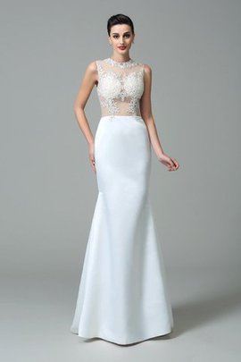 Robe de mariée longue avec zip de traîne courte de fourreau au niveau de cou