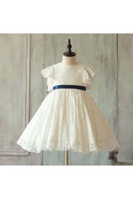 Robe de cortège enfant manche nulle au niveau de genou elevé ligne a ceinture