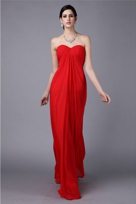 Robe de bal plissé longueur au niveau de sol avec fronce avec chiffon manche nulle