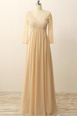 Robe demoiselle d'honneur naturel avec zip v encolure en dentelle avec chiffon