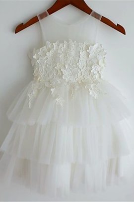 Robe de cortège enfant manche nulle ligne a bretelles spaghetti en tulle de princesse