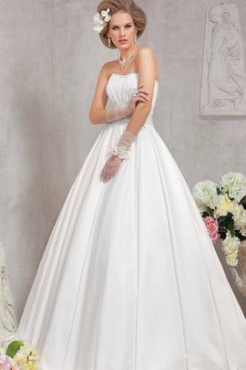 Robe de mariée en satin manche nulle jusqu'au sol de bustier cordon