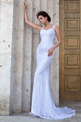 Robe de mariée naturel grandes bretelles collant manche nulle avec zip