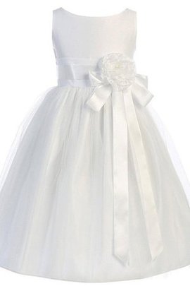 Robe de cortège enfant plissé ligne a ceinture en étoffe avec sans manches avec fleurs