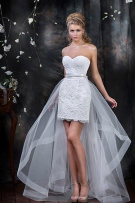 Robe de mariée décontracté naturel avec lacets col en forme de cœur avec sans manches