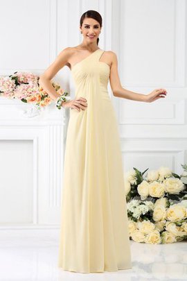 Robe demoiselle d'honneur longue avec fronce de princesse ligne a avec chiffon