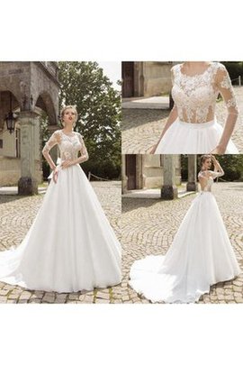 Robe de mariée solennelle vintage en organza avec nœud avec décoration dentelle