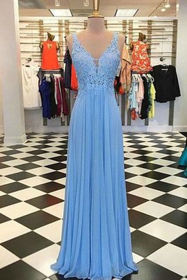 Robe de bal étourdissant manche nulle en chiffon bandouliere spaghetti de princesse