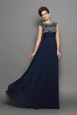 Robe de bal longue avec manche courte ligne a jusqu'au sol avec chiffon