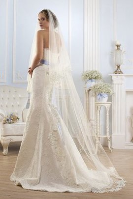 Robe de mariée longue de sirène appliques de bustier de traîne courte