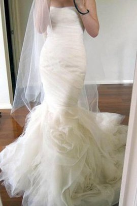 Robe de mariée elégant sexy fermeutre eclair de sirène col en forme de cœur