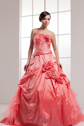 Robe de quinceanera manche nulle ample avec fleurs de mode de bal avec perle