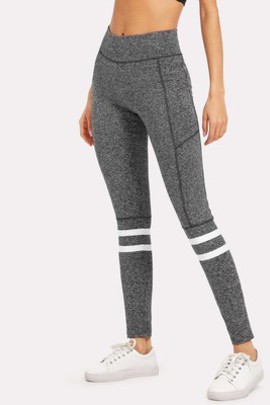 Legging rayé délicat taille haute