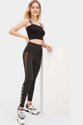 Legging avec imprimé et enchanteur pièces transparentes