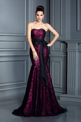 Robe de soirée longue de sirène en satin cordon avec ruban