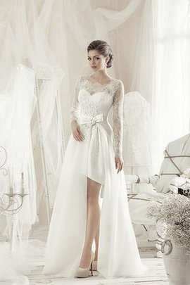 Robe de mariée simple décontracté a-ligne appliques en satin