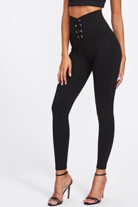 Legging avec lacets taille haut