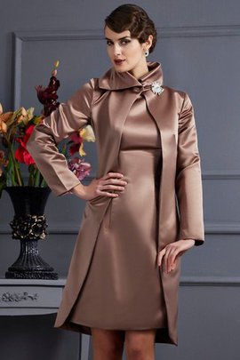 Robe mère de mariée naturel elevé collant au niveau de genou avec sans manches