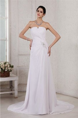 Robe de mariée longue avec chiffon fermeutre eclair collant decoration en fleur