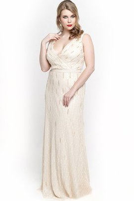 Robe de bal longue en tissu pailleté longueur au niveau de sol manche nulle avec chiffon