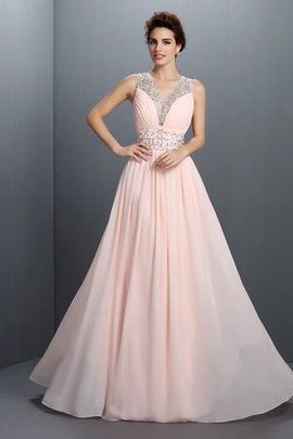 Robe de bal longue de princesse longueur au niveau de sol ligne a en chiffon