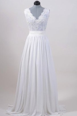 Robe de mariée festonné ceinture a plage avec chiffon avec nœud à boucles