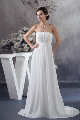 Robe de mariée informel plissé longue facile de tour de ceinture en haute