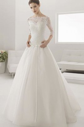 Robe de mariée romantique pendant boutonné ceinture en étoffe ligne a