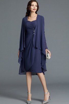 Robe mère de mariée en 1/2 manche gaine de col en cœur manche nulle avec chiffon