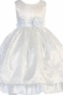 Robe de cortège enfant pailleté avec fleurs avec manche épeules enveloppants