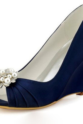 Chaussures de mariage éternel automne hiver compensées taille réelle du talon 3.15 pouce (8cm)