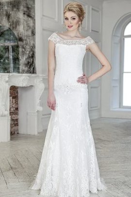 Robe de mariée naturel avec perle avec manche épeules enveloppants col u profond cordon