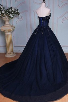 Robe de quinceanera ample de mode de bal avec nœud de col en cœur avec fleurs