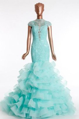 Robe de quinceanera longue de mode de bal en forme de col haut avec décoration dentelle