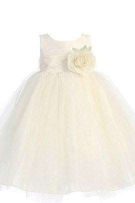 Robe de cortège enfant ligne a avec sans manches avec nœud à boucles avec fleurs