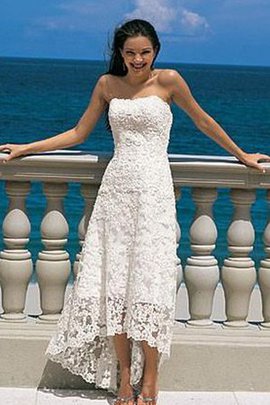 Robe de mariée impressioé de bustier avec chiffon a plage haut bas