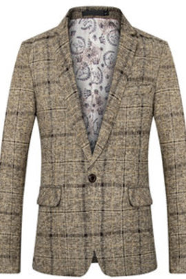Nouveaux hommes veste mode plaid décontracté boutique